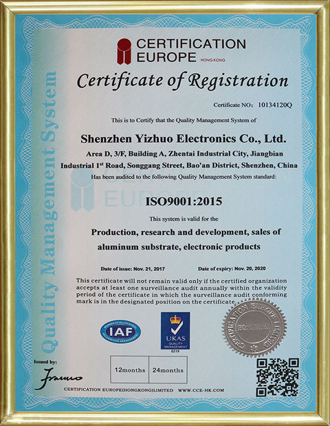 China Shenzhen Yizhuo Electronics Co., Ltd certificaten